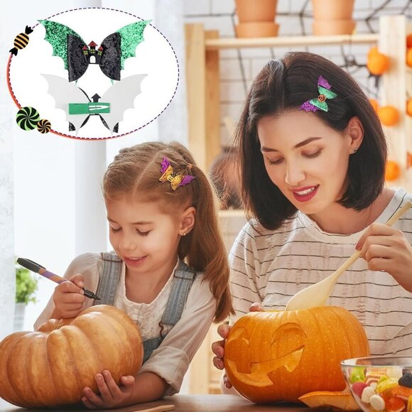 Halloween Bat Hair Clips Set 20 Pcs Black Alligator Clips Hair Accessories main image 6